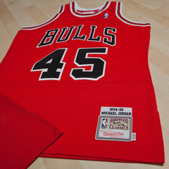 NBA Chicago Bulls Michael Jordan 1994-95 Road 45 Authentic Jersey sale - Red sale - Mens