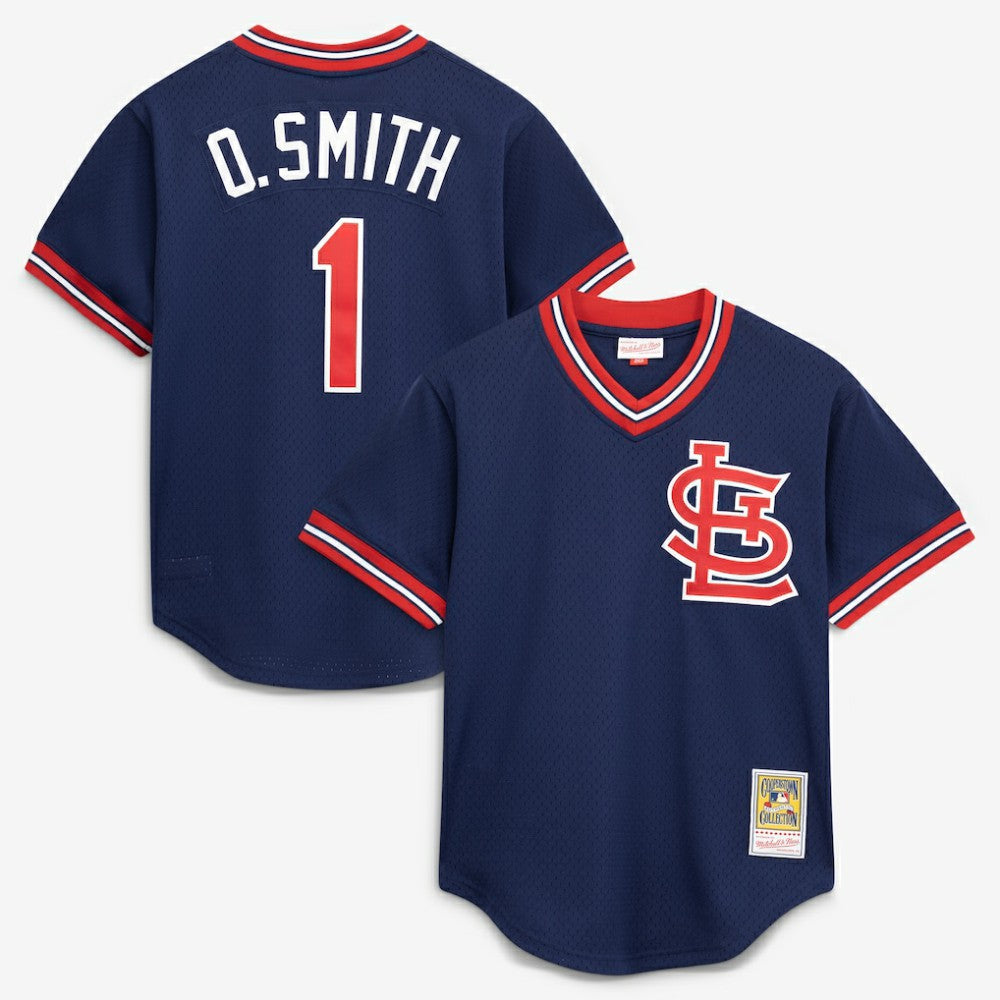 MLB Ozzie Smith St. Louis Cardinals Mitchell & Ness Authentic Batting Practice Jersey - Navy