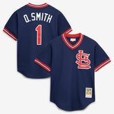 MLB Ozzie Smith St. Louis Cardinals Mitchell & Ness Authentic Batting Practice Jersey - Navy