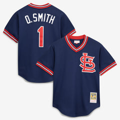 MLB Ozzie Smith St. Louis Cardinals Mitchell & Ness Authentic Batting Practice Jersey - Navy