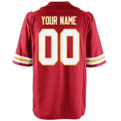 NFL Kansas City Chiefs Youth Custom Game Jersey - Red