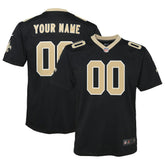 NFL New Orleans Saints Youth Custom Game Jersey - Black
