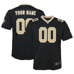 NFL New Orleans Saints Youth Custom Game Jersey - Black