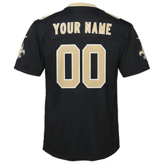 NFL New Orleans Saints Youth Custom Game Jersey - Black