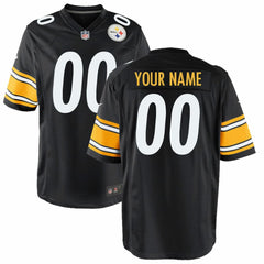 NFL Pittsburgh Steelers Youth Custom Game Jersey - Black
