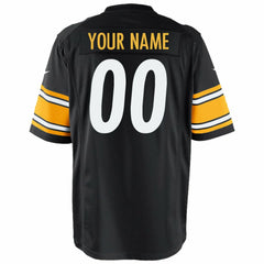 NFL Pittsburgh Steelers Youth Custom Game Jersey - Black
