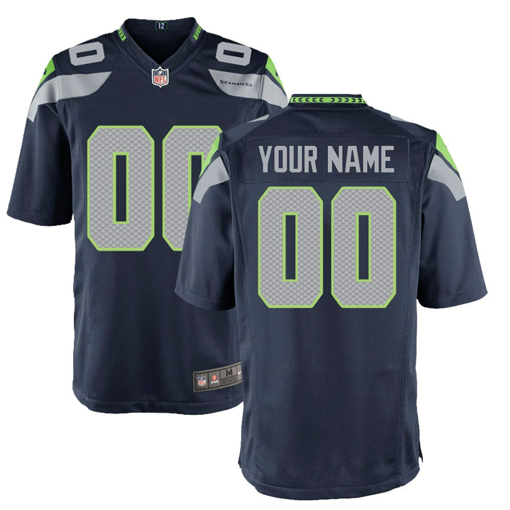 NFL Seattle Seahawks Youth Custom Game Jersey - College Navy