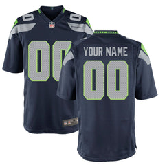 NFL Seattle Seahawks Youth Custom Game Jersey - College Navy