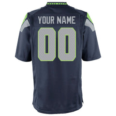 NFL Seattle Seahawks Youth Custom Game Jersey - College Navy