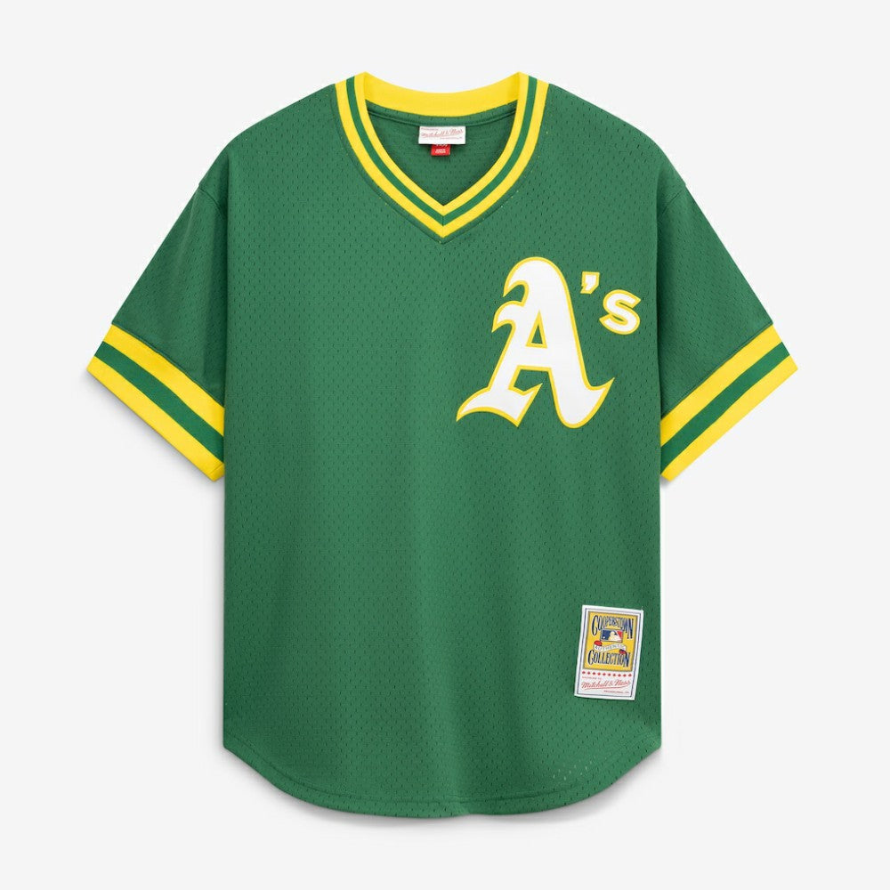 MLB Rickey Henderson Athletics Mitchell & Ness Authentic Batting Practice Jersey - Green