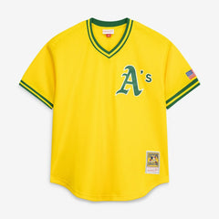 MLB Rickey Henderson Athletics Mitchell & Ness Authentic Batting Practice Jersey - Yellow