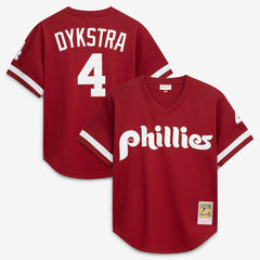 MLB Lenny Dykstra Philadelphia Phillies Mitchell & Ness Authentic Batting Practice Jersey - Scarlet