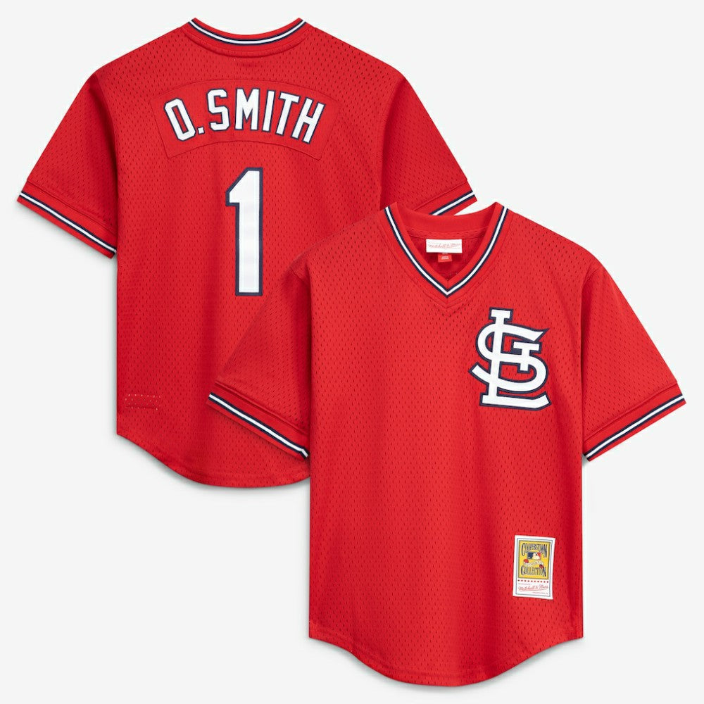 MLB Ozzie Smith St. Louis Cardinals Mitchell & Ness Authentic Batting Practice Jersey - Scarlet