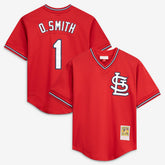 MLB Ozzie Smith St. Louis Cardinals Mitchell & Ness Authentic Batting Practice Jersey - Scarlet