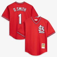 MLB Ozzie Smith St. Louis Cardinals Mitchell & Ness Authentic Batting Practice Jersey - Scarlet