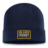 NHL St. Louis Blues Fanatics Authentic Pro Cuffed Knit Hat – Navy