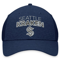 NHL Seattle Kraken Fanatics Authentic Pro Road Stack Logo Flex Hat - Deep Sea Blue