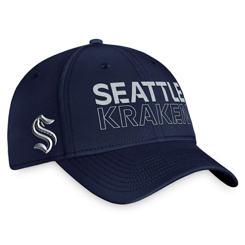 NHL Seattle Kraken Fanatics Authentic Pro Road Flex Hat – Deep Sea Blue
