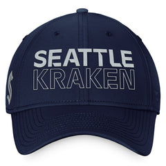NHL Seattle Kraken Fanatics Authentic Pro Road Flex Hat – Deep Sea Blue