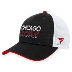 NHL Chicago Blackhawks Fanatics Authentic Pro Rink Trucker Adjustable Hat - Black