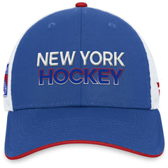 NHL New York Rangers Fanatics Authentic Pro Rink Trucker Adjustable Hat - Blue