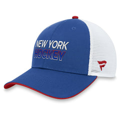 NHL New York Rangers Fanatics Authentic Pro Rink Trucker Adjustable Hat - Blue