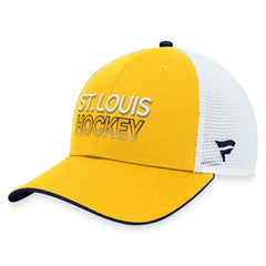 NHL St. Louis Blues Fanatics Authentic Pro Rink Trucker Adjustable Hat - Gold
