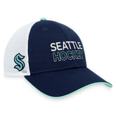 NHL Seattle Kraken Fanatics Authentic Pro Rink Trucker Adjustable Hat - Deep Sea Blue