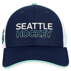 NHL Seattle Kraken Fanatics Authentic Pro Rink Trucker Adjustable Hat - Deep Sea Blue