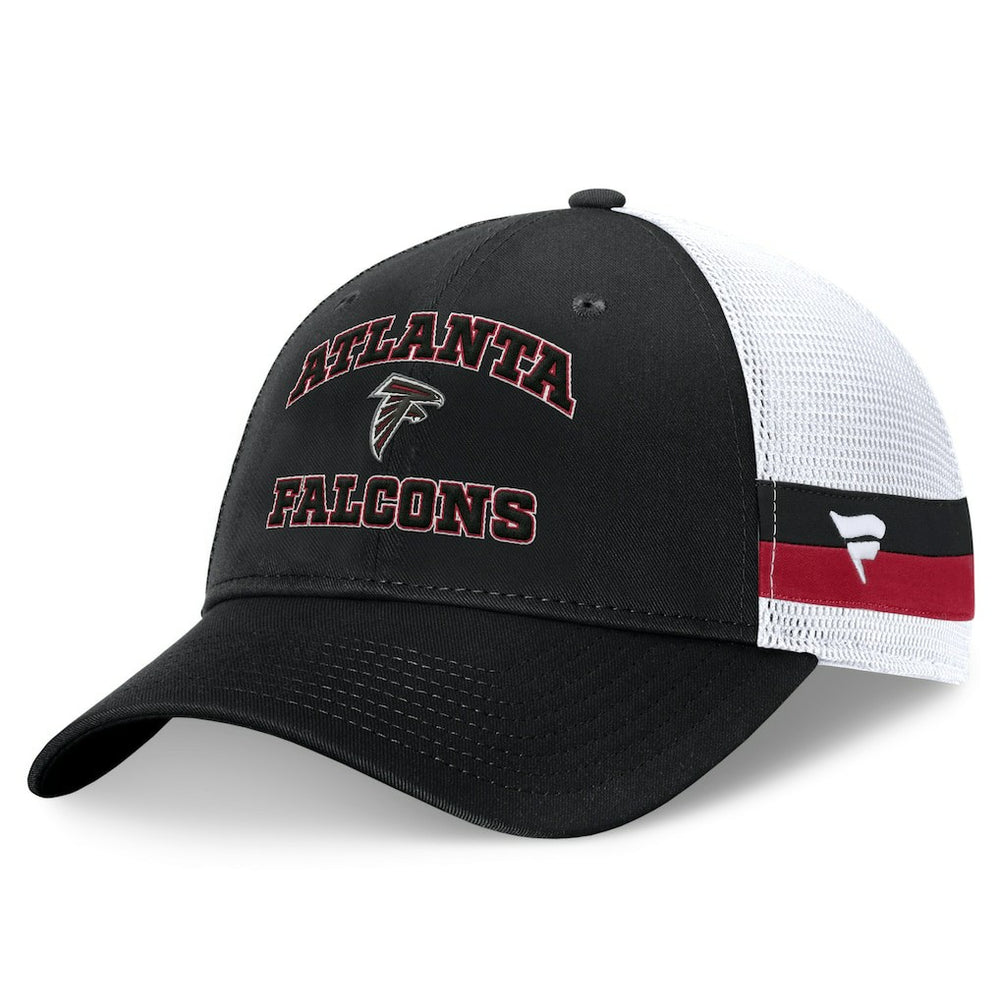 Atlanta Falcons Fundamentals Side Stripe Trucker Adjustable Hat Black/White