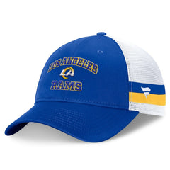Los Angeles Rams Fundamentals Side Stripe Trucker Adjustable Hat Royal/White