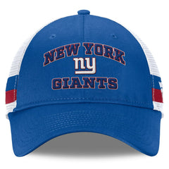 New York Giants Fundamentals Side Stripe Trucker Adjustable Hat Royal/White