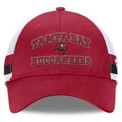 Tampa Bay Buccaneers Fundamentals Side Stripe Trucker Adjustable Hat Red/White