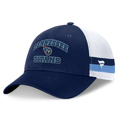 Tennessee Titans Fundamentals Side Stripe Trucker Adjustable Hat Navy/White