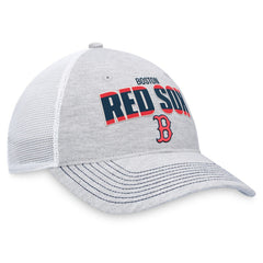 Boston Red Sox Fanatics Logo Trucker Adjustable Hat - Heather Gray/White Hats