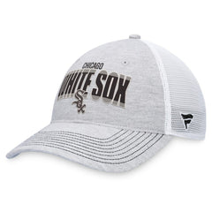 Chicago White Sox Fanatics Logo Trucker Adjustable Hat - Heather Gray/White Hats
