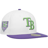 Tampa Bay Rays New Era Side Patch 59FIFTY Fitted Hat - White Hats