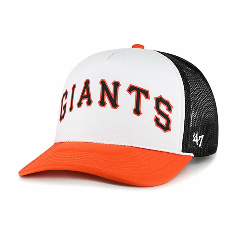 San Francisco Giants '47 Foam Front Script Trucker Snapback Hat - White Hats
