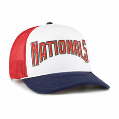 Washington Nationals '47 Foam Front Script Trucker Snapback Hat - White Hats