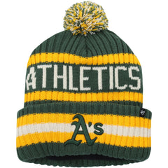 Athletics '47 Bering Cuffed Knit Hat with Pom - Green Hats