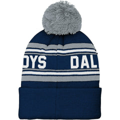 Dallas Cowboys Youth Jacquard Cuffed Knit Hat with Pom Navy