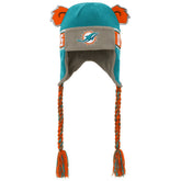 Miami Dolphins Youth Wordmark Ears Trooper Knit Hat Aqua