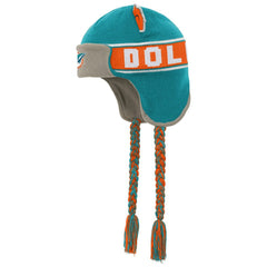Miami Dolphins Youth Wordmark Ears Trooper Knit Hat Aqua