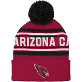 Arizona Cardinals Youth Jacquard Cuffed Knit Hat with Pom Cardinal