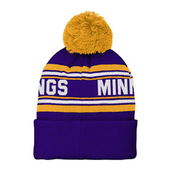 Minnesota Vikings Youth Jacquard Cuffed Knit Hat with Pom Purple