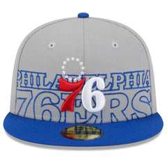 Philadelphia 76ers 2023 NBA Draft Two-Tone 59FIFTY Fitted Hat Gray/Royal