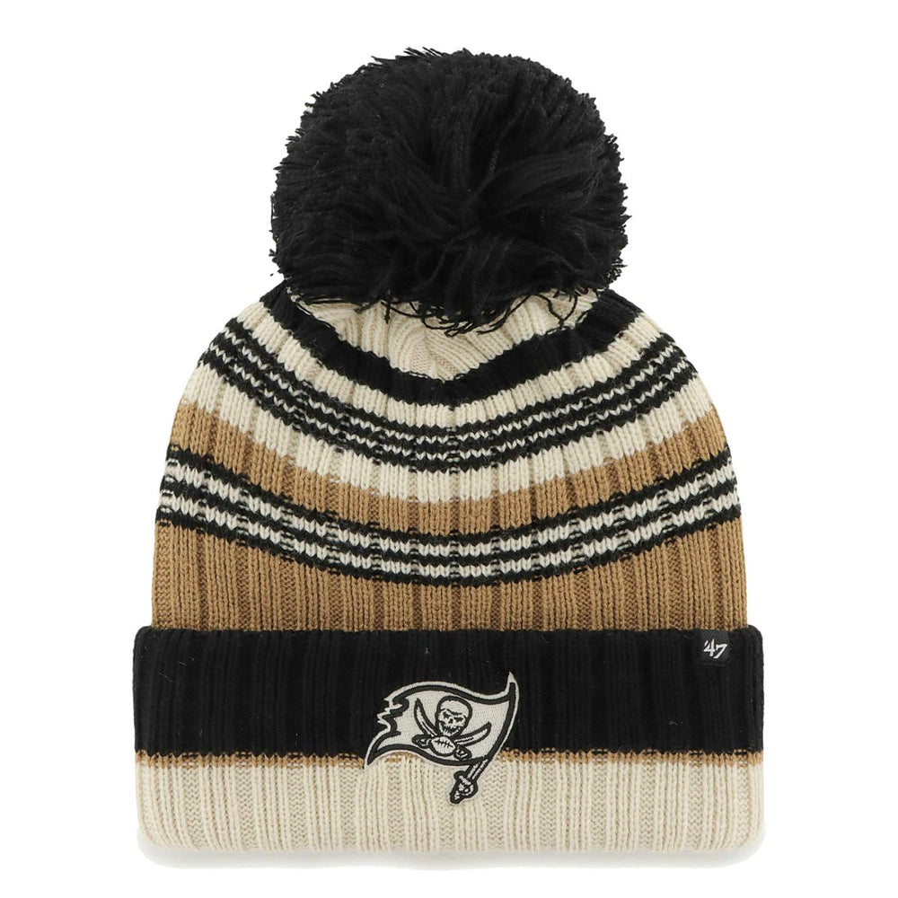 Tampa Bay Buccaneers '47 Women's Barista Cuffed Knit Hat with Pom Natural