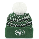 New York Jets '47 Women's Elsa Cuffed Knit Hat with Pom Green