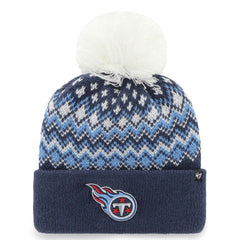 Tennessee Titans '47 Women's Elsa Cuffed Knit Hat with Pom Navy