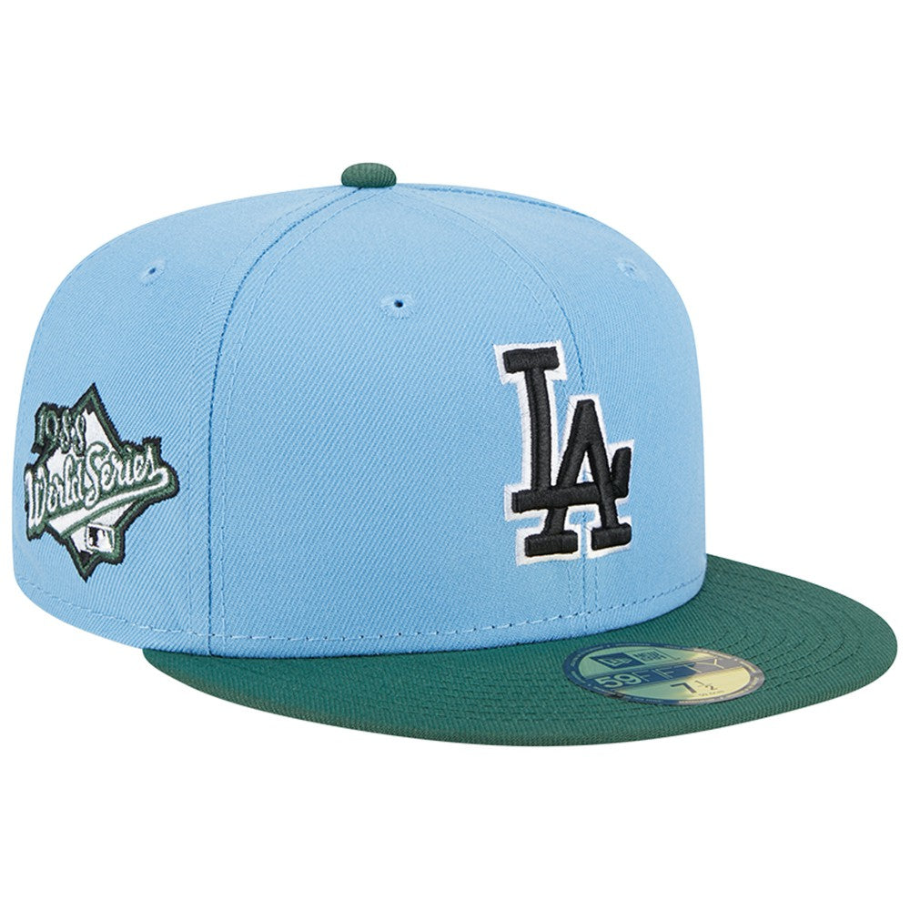 Los Angeles Dodgers New Era 1988 World Series 59FIFTY Fitted Hat - Sky Blue/Cilantro Hats